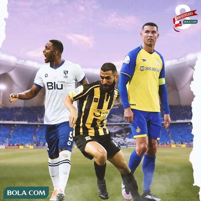 Ilustrasi - Odion Ighalo, Karim Benzema, Cristiano Ronaldo