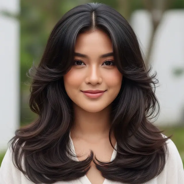 Model Rambut Wanita Panjang Layer Cut.