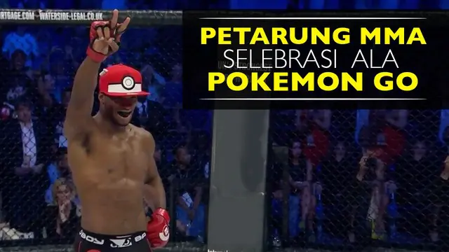 Video Petarung MMA Michael Venom Page melakukan selebrasi ala Pokemon GO saat kalahkan Evangelista Cyborg pada laga BELLATOR 2016 di Inggris.