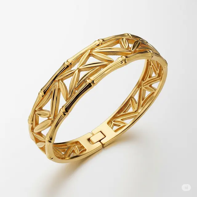 Model Gelang Emas 24 Karat Model Bambu.