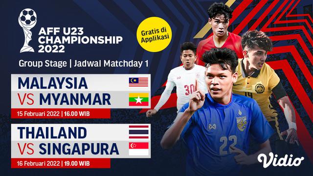 Link Live Streaming Pertandingan Piala AFF U-23 Gratis di Vidio, 15-16 Februari 2022