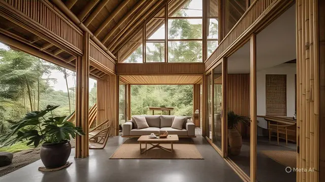 Desain Rumah Bambu Modern Bergaya Islami