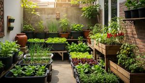 Model Kebun Sayur Dekat Teras Samping yang Sempit tapi Rapi, Inspirasi Hunian 2026 (Foto: Gemini AI)