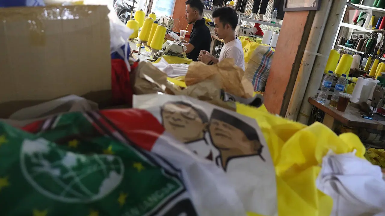 Jelang Pilpres 2019, Produksi Atribut Partai Meningkat Pesat