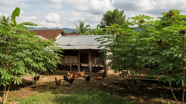 Tanaman Peneduh Alami untuk Kebun Ayam Tanaman Singkong