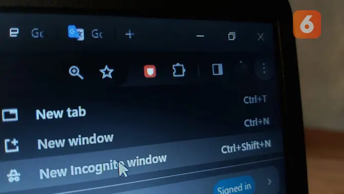Chrome Incognito. Liputan6.com/Iskandar