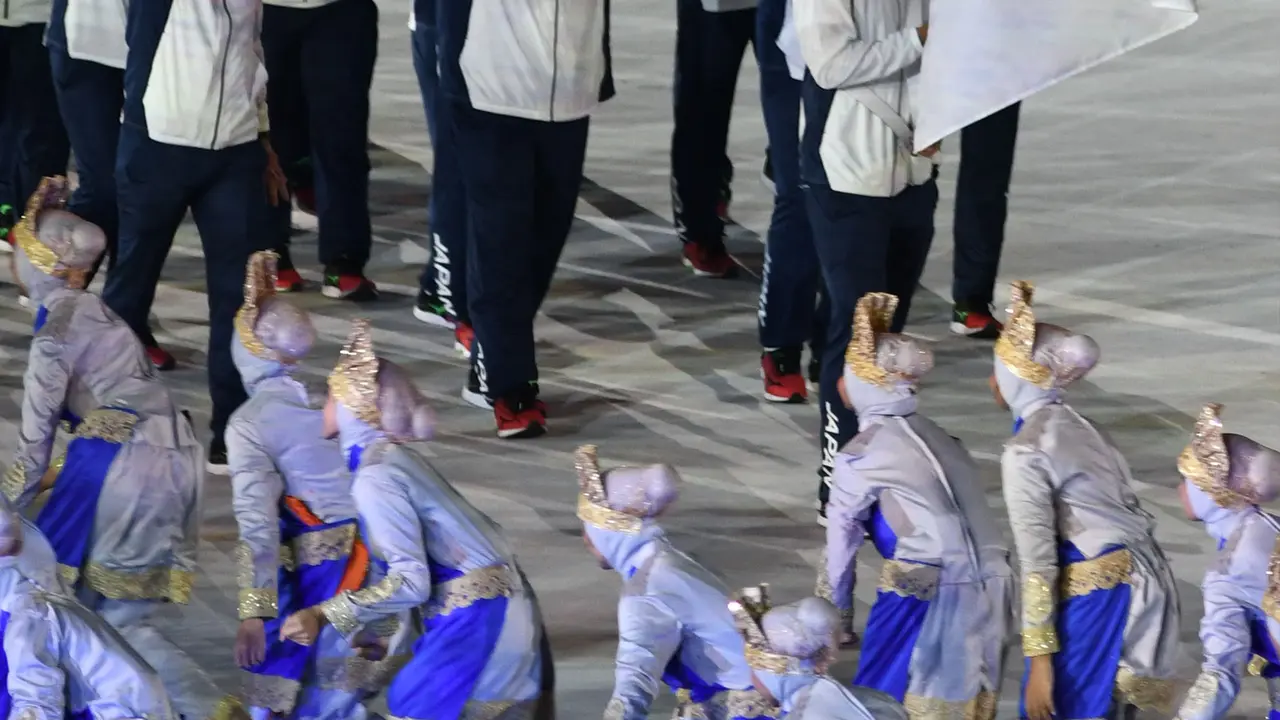 Aksi Kontingen Berbagai Negara di Pembukaan Asian Games 2018