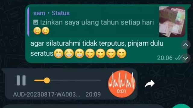 6 Chat Lucu Pinjam Seratus ke Teman Ini Kocak, Pakai Pantun