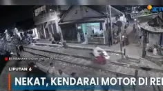 Aksi Nekat Pemotor Melaju di Rel, KAI Buka Suara