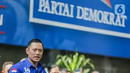 Ini merupakan kali pertama AHY kembali bicara, setelah Partai Demokrat menyatakan keluar dari Koalisi Perubahan untuk Persatuan. (Liputan6.com/Faizal Fanani)