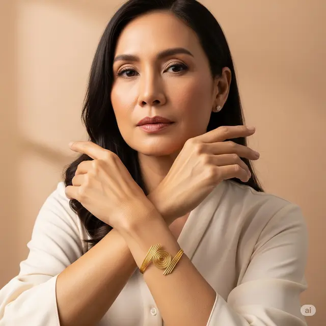 Model Gelang 50 Gram Emas Elegan untuk Ibu-Ibu 40 Tahun ke Atas