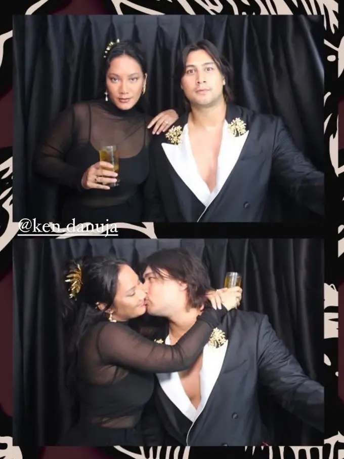 Outfit Pasangan Artis Hadir Kondangan Bunga Citra Lestari