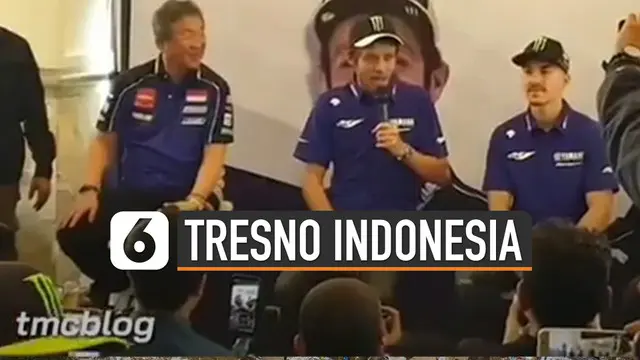 Valentino Rossi didapuk pembawa acara untuk menyapa fans dengan menggunakan bahasa Jawa.