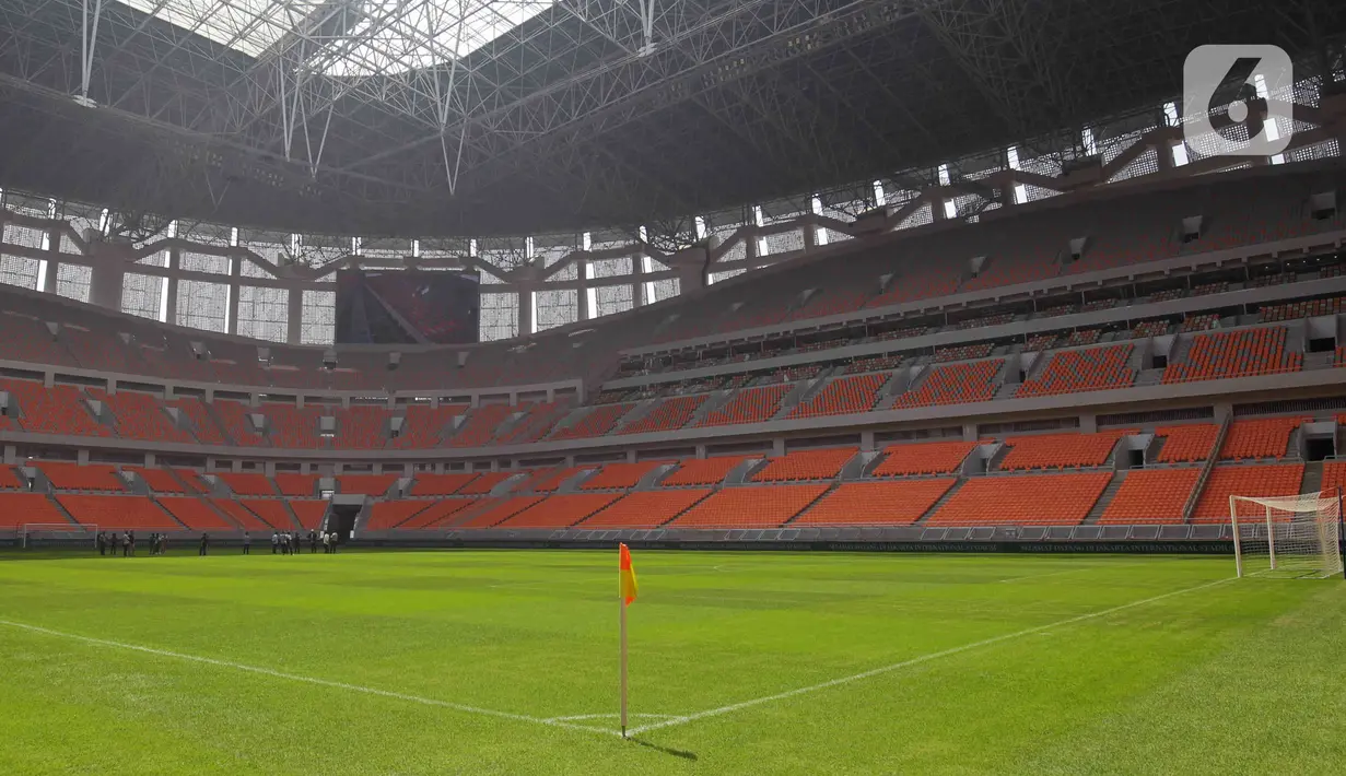 Suasana Jakarta International Stadium (JIS) di Tanjung Priok, Jakarta, Selasa (4/7/2023). (Liputan6.com/Herman Zakharia)