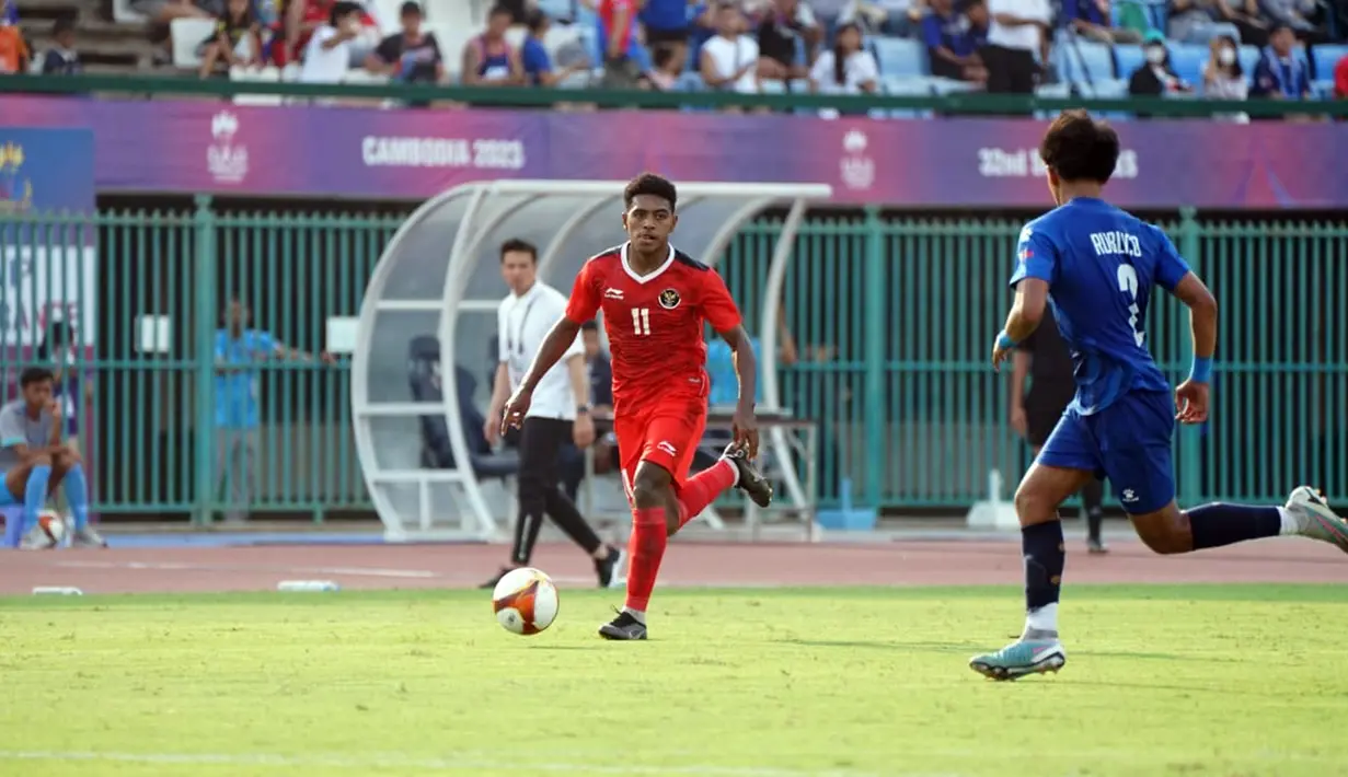 Kesempatan menambah gol Indonesia menambah gol terbuang percuma. Rizky Ridho gagal mengeksekusi penalti pada menit ke-60. (Dok. PSSI)