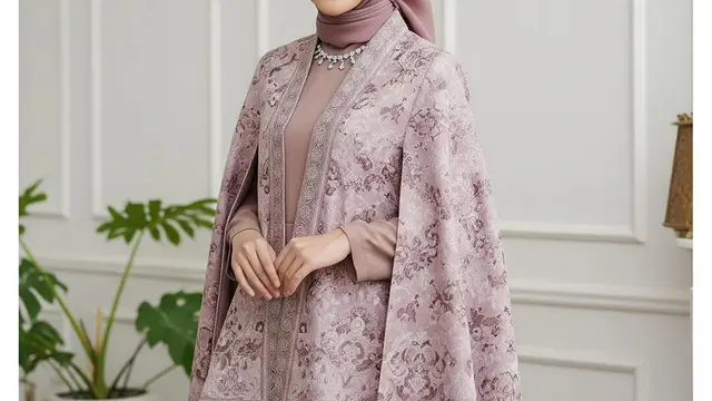 Model Gamis Batik Brokat Warna Pastel Lembut 2026