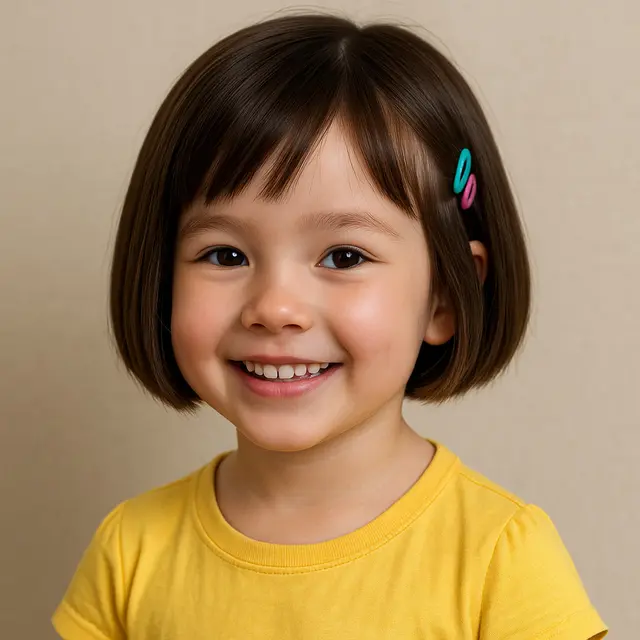 Model Rambut Bob A-Line Anak Perempuan