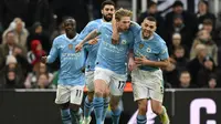Gelandang Manchester City Kevin de Bruyne berperan besar untuk kemenangan 3-2 lawan Newcastle United pada pekan ke-21 Liga Inggris (AFP)