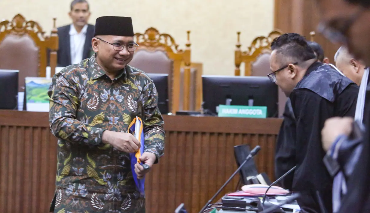 Terdakwa kasus dugaan korupsi kuota haji periode 2023-2024 Yaqut Cholil Qoumas usai mengikuti sidang di Pengadilan Tipikor, Jakarta, Selasa, 11 Agustus 2026. (KLY/Arie Basuki)