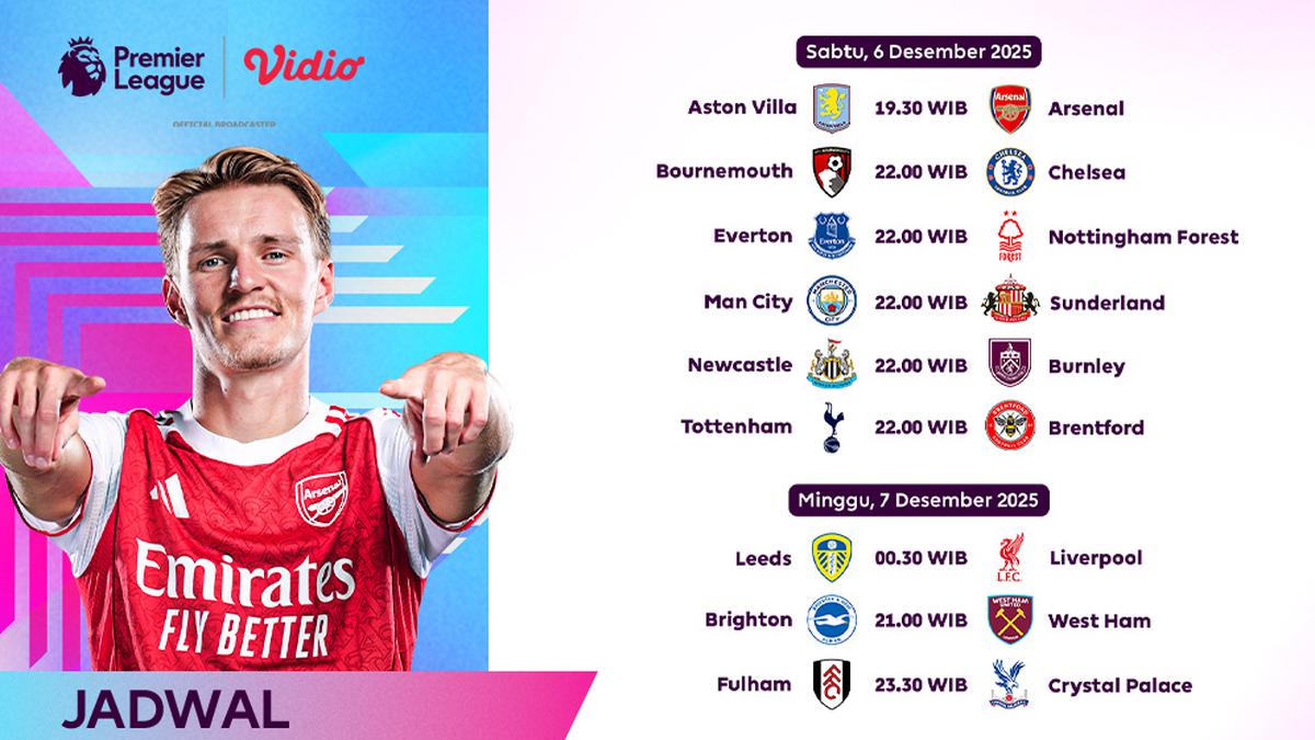 Jadwal Siaran Langsung Liga Inggris 2025/26 Pekan ke-15, Live Eksklusif di Vidio