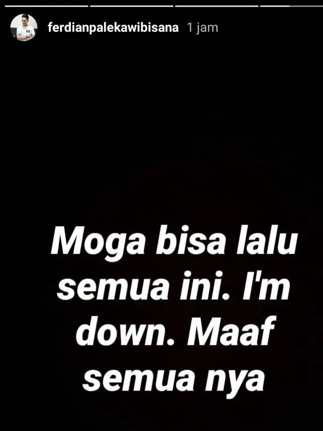 Unggahan Ferdian Paleka. (Foto: Instagram @ferdianpalekawibisana)