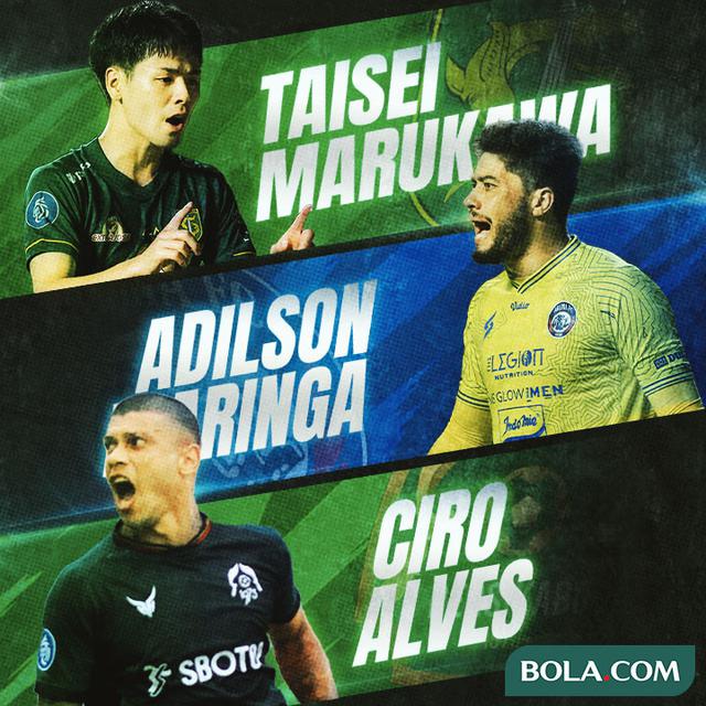 BRI Liga 1 - Pemain Asing yang Punya Kans Jadi Pemain Terbaik Musim Ini: Taisei Marukawa, Ciro Alves, Adilson Maringa