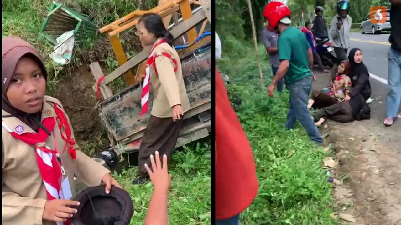 Kecelakaan mobil bak terbuka pengangkut anggota Pramuka di Bulukumba (Liputan6.com/Istimewa)
