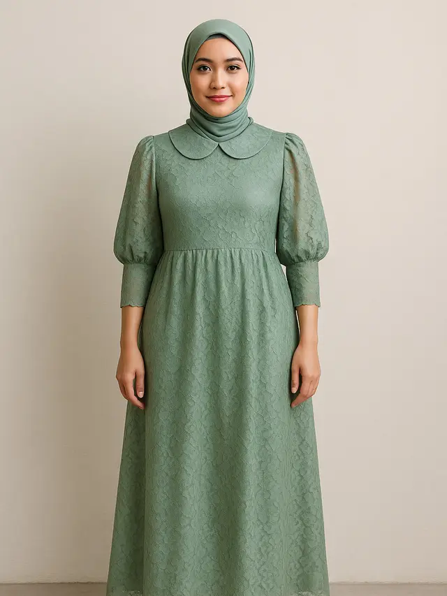 Model Gamis Brokat Modern Biar Tampil Anggun Saat Kondangan (Foto: ChatGPT)