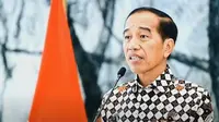 Presiden Joko Widodo atau Jokowi saat memberikan sambutan secara virtual dalam acara Festival Keuangan Ekonomi Digital, Senin (8/5/2023). (Dok. Tangkapan Layar Youtube)