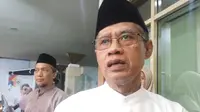 Ketua PP Muhammadiyah Haedar Nashir menghadiri syawalan PP Muhammadiyah di Yogyakarta (Liputan6.com /Switzy Sabandar)