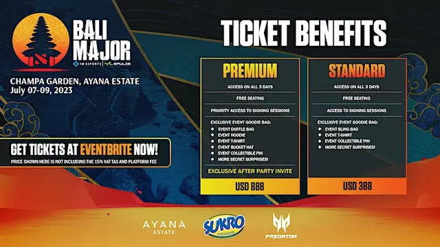 Harga tiket Bali Major DOTA 2 (IO Esports)