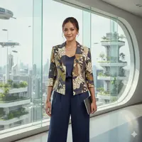 Model Atasan Batik Blazer Kekinian (Created by AI)