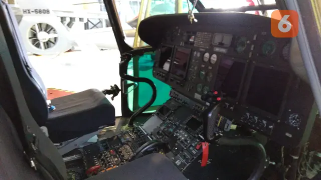 Penampakan Helikopter Super Puma HX-3315. Foto: Liputan6.com/ Tommy Kurnia