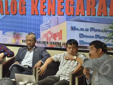 Suasana diskusi "APBD Pro Siapa?" Cofe Corner DPD, Kompleks Parlemen Senayan, Jakarta, Rabu (25/3/2015).(Liputan6.com/Andrian M Tunay)