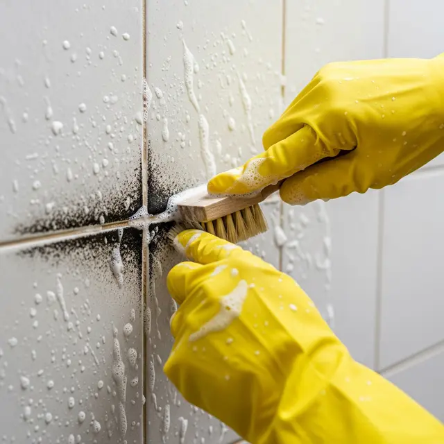 Membersihkan Nat Keramik yang Menghitam karena Jamur (Gemini AI)