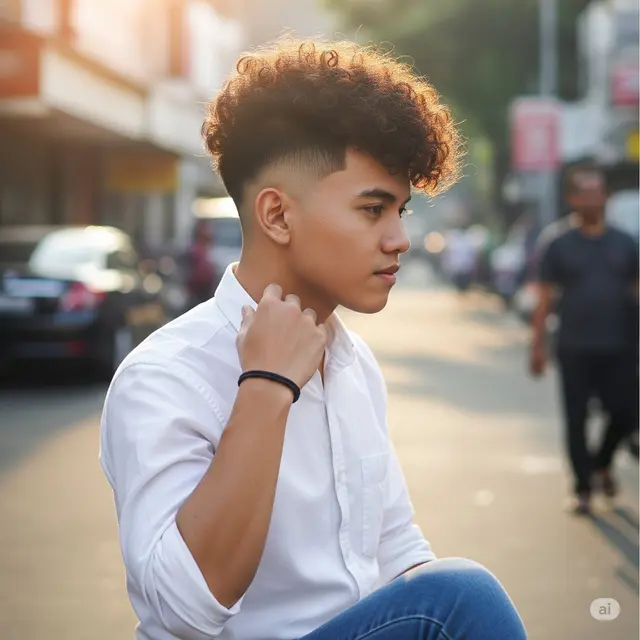 Model Rambut Keriting Pria. Foto: Gemini