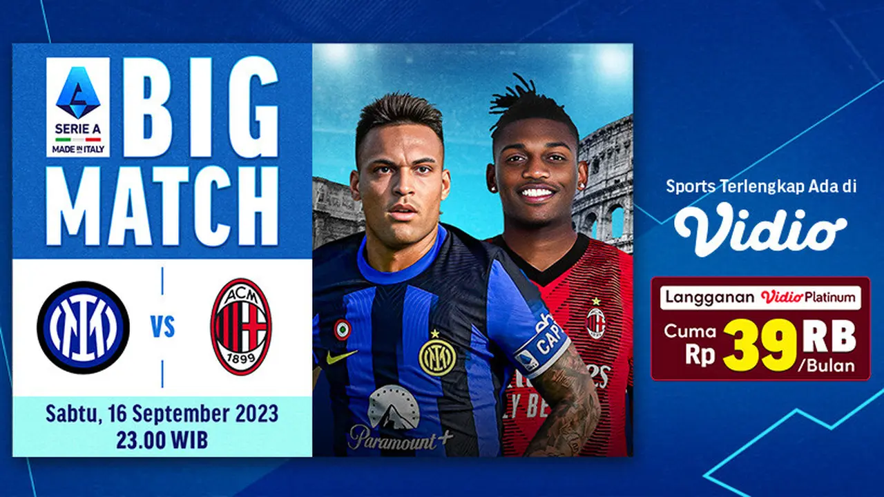 Link Live Streaming Inter vs Milan di Vidio, 16 September 2023