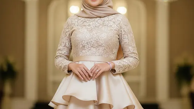 Model Gamis Brokat Satin Timeless