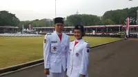 Paskibraka 2017 perwakilan DKI Jakarta Evan William dan Ratu Sarah Nadia Lubis. (Liputan6.com/Aditya Eka Prawira)