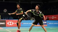 Ganda campuran, Tontowi Ahmad/Liliyana Natsir, takluk dari pasangan Inggris, Chris Adcock/Gabrielle Adcok, pada perempat final Malaysia Terbuka 2018, Jumat (29/6/2018). (PBSI)