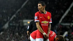 Angel Di Maria didatangkan ke Old Trafford dengan memecahkan rekor transfer Liga Inggris yaitu 67,5 juta euro. Ia menjadi harapan besar fans MU dengan dipercaya memakai nomor punggung tujuh. Sayangnya, Di Maria tak mampu menyesuaikan diri dengan kerasnya sepak bola Liga Inggris. (AFP/Paul Ellis)