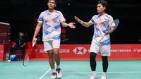 Ganda putra Indonesia&nbsp;Leo Rolly Carnando/Bagas Maulana kalah dari rekannya&nbsp;Fajar Alfian/Muhammad Rian Ardianto di semifinal Kumamoto Masters 2024. Leo/Bagas kalah&nbsp;18-21 dan 13-21 di Kumamoto Prefectural Gymnasium, Sabtu (16/11). (foto: PP PBSI)