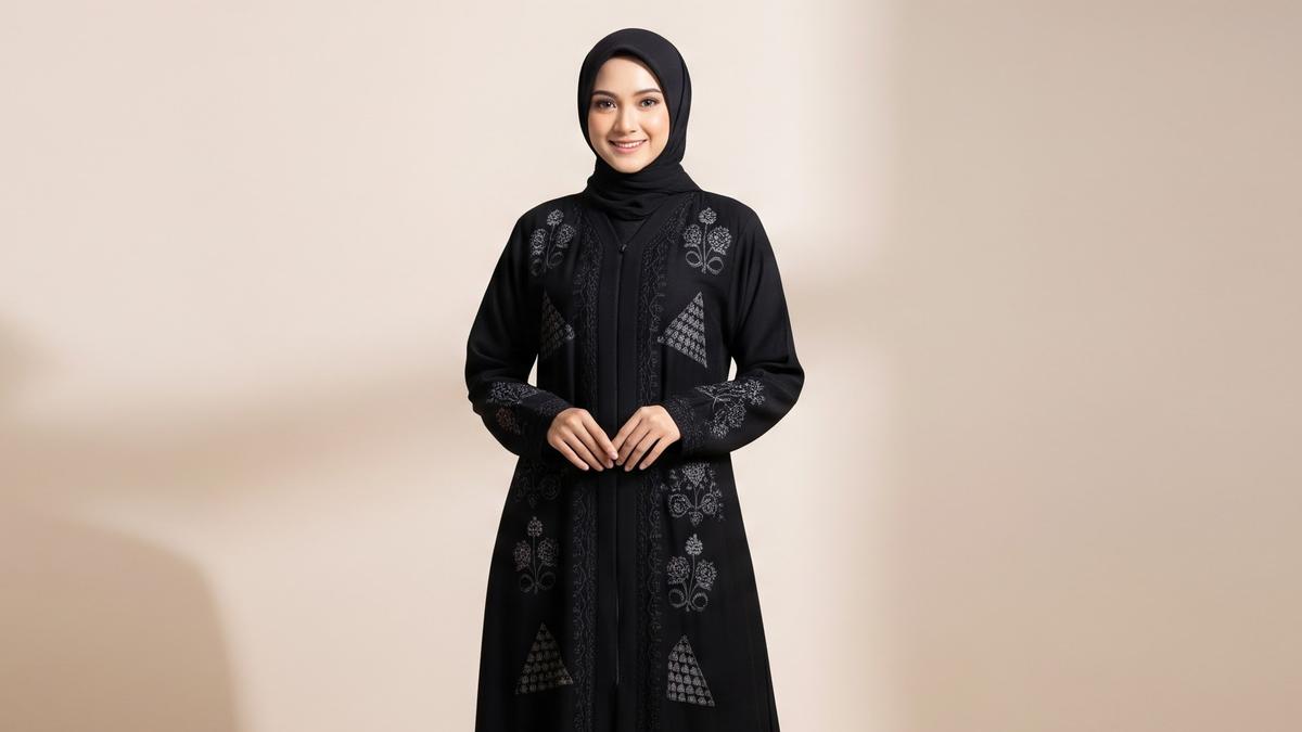 8 Model Gamis Abaya Motif Terbaru 2025, Stylish dan Syari