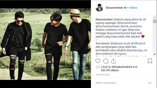 Unggahan Ifan Seventeen (Instagram/ ifanseventeen - https://www.instagram.com/p/BstJCGahcAY/)