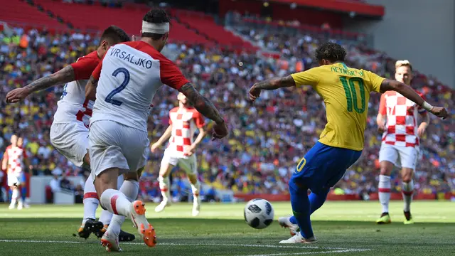 FOTO: Gol Neymar dan Firmino Antar Brasil Bungkam Kroasia
