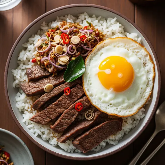 Resep Rice Bowl Daging Kurban Sambal Matah (Image by Gemini AI)