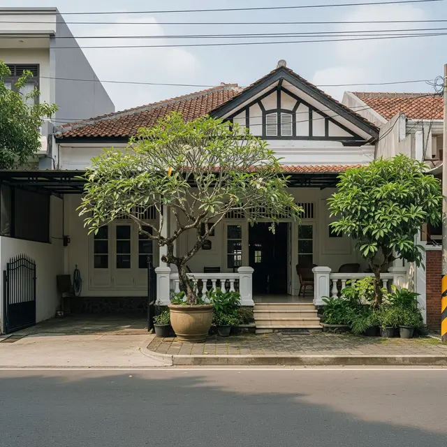 9 Model Rumah Teras Mini dan Pohon Pot Besar, Hunian Asri di Lahan Terbatas