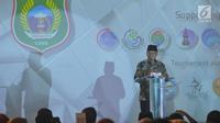 Gubernur Maluku Utara Abdul Gani Kasuba memberikan sambutan pada peluncuran Widi International Fishing Tournament 2017 (WIFT) di Jakarta, (4/6). Turnamen memancing internasional terbesar di Indonesia digelar di Kepulauan Widi (Liputan6.com/Helmi Afandi)