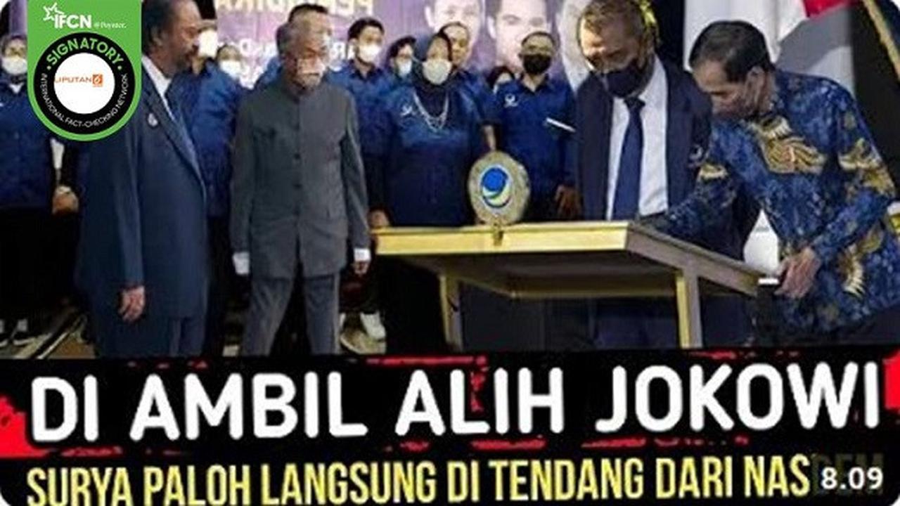 Beredar Kabar Hoaks Presiden Jokowi mengambil alih Partai Nasdem dari Surya Paloh (sumber: YouTube).