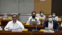 Sekretaris Jenderal Kemensos Hartono Laras saat Rapat Dengar Pendapat bersama Komisi VIII DPR mengenai usulan anggaran Kemensos dengan Pagu Anggaran TA 2021.